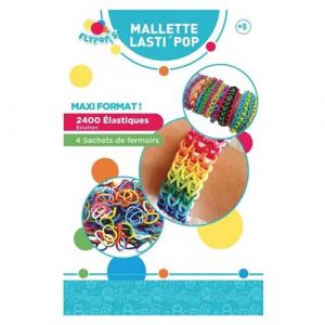 FLYPOP'S - Malette de 2400 Elastiques - Loisir Créatif - 038659 - Multicolore - Plastique - Bijoux - Jouet Enfant - Bracelet - DIY - À Partir de 5 ans
