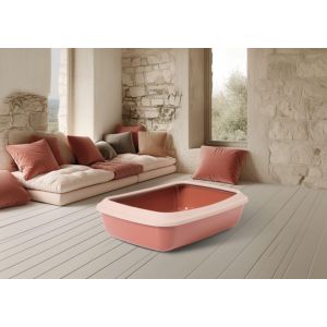 Savic Bac à litière Chat Iriz rose - 37 x 50 x 13,5 cm