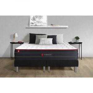 Ensemble matelas sommier Boost 200 x 200 cm - Couleur : Noir - Noir