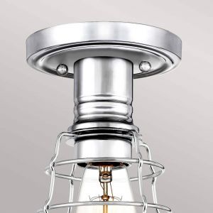 Quoizel Mixon de lampe à plafond E27 40W Steel Chrome poli l: 13,5 cm b: 14,5 cm Ø14,5 cm
