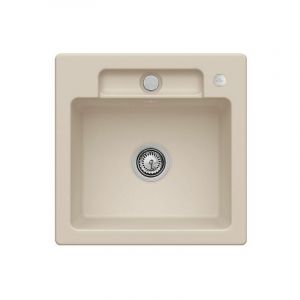 Villeroy & Boch Evier 1 bac Siluet 50 S, almond ceramicplus, avec vidage automatique