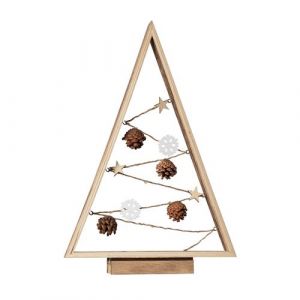 TechBrey Sapin de Noël LED Golden à Piles Bois 50 mm