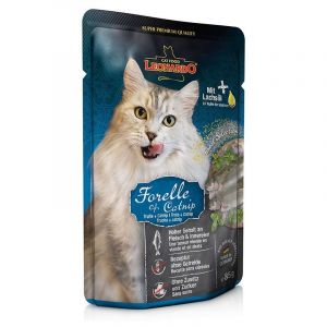 Image de Leonardo Sachets fraîcheurs [16x85g Truite + Cataire] | Nourriture Humide sans céréales pour Chats | Nourriture Humide complète en Sachet Individuel