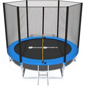 Trampoline - bleu - 312 cm - avec filet et échelle - jusqu'à 120 kg