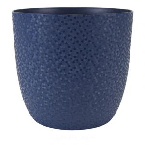 Eda Plastiques Cache-Pot Opale Ø 12,5 cm - Spécial Orchidées - Bleu Profond