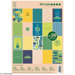 Image de Artémio Papier Scrapbooking 21 x 29,7 cm - Save the planet - 40 feuilles