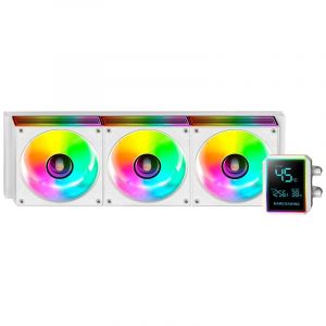 Mars Gaming Refroidissement liquide tout-en-un ML-LCDPRO360, pompe TDP 500 W, 4e génération, 3 ventilateurs, blanc
