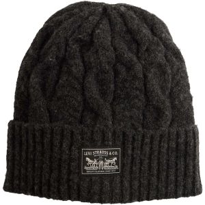 Levi's Women's Backpatch Beanie-Holiday Cable Knit Bonnet, Gris Clair, Taille Unique Femmes