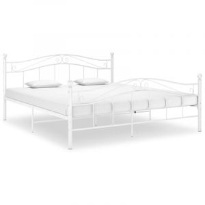 VidaXL Cadre de lit Blanc Métal 180x200 cm
