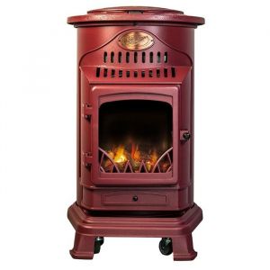 Universal Poêle à gaz - Provence - Fonte véritable - Rouge - 3.4KW