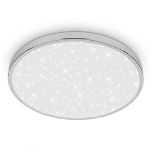BRILONER - Plafonnier LED salle de bain avec lumière indirecte, IP44 protection contre les éclaboussures, couleur de lumière blanche chaude, plafonnier led cuisine, lustre wc, 33 x 6 cm, chrome