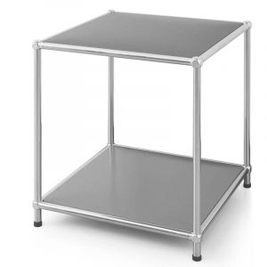 &Eacute;tag&egrave;re m&eacute;tal chrom&eacute; design &eacute;pur&eacute;, Concept Epur&eacute; MK-012, L40 &times; P40 &times; H46 cm, Gris