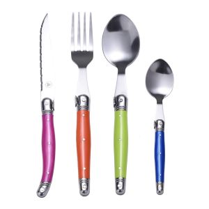 Laguiole M&eacute;nag&egrave;re 24 pi&egrave;ces multicolores