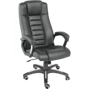 Image de TecTake Chaise de bureau, Fauteuil de bureau, Si&egrave;ge de bureau Hauteur r&eacute;glable, Pivotante Rembourrage Epais Noir