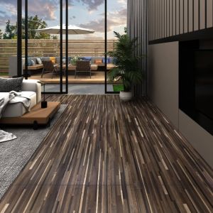 VidaXL Planche de plancher PVC autoadhésif 5,21 m² 2 mm Marron rayé