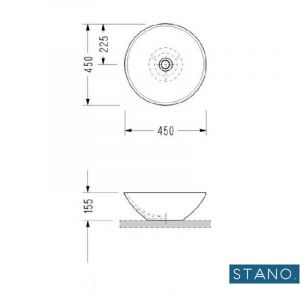 Stano Vasque à poser ronde en céramique YUVA ?45 cm