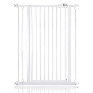 Bettacare Barrière Pour Enfants Et Chiens, Barrière Extra Haute De 104cm, Barrière De Sécurité Étroite À Pression Pour Escalier, 81,4cm - 89cm, Couleur Blanc