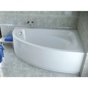 Badland - Baignoire Bain d'angle 150x100 Droite avec tablier en acrylique, Siphon de bain et pieds (support) - Set 4en1 - Fabriqué en ue cornea
