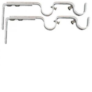 Luance 2 supports de tringles doubles ø 20 mm entraxe réglable 165-190 mm blanc et or