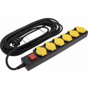 Optonica Multiprise 6 Prises IP44 + Bouton on/off - 250V ac - 10M Cable - H05VV-F3G1.5mm2 - 50-60Hz - 6 prises Allemandes