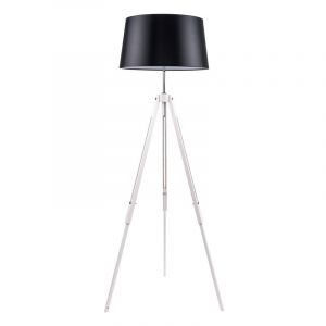 Image de Lampadaire Bois ""Tripod"" 158cm Blanc & Noir - Paris Prix"