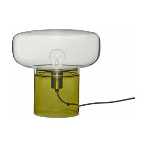 Lampe de table en verre transparent et vert foncé Crave - Hübsch