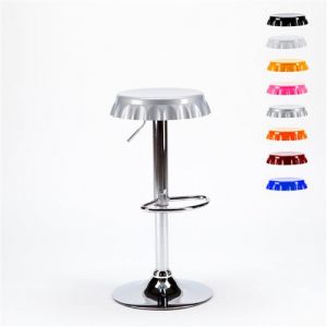 Superstool - Tabouret haut bar et cuisine forme de capsule de bouteille design moderne Dallas, Couleur: Gris