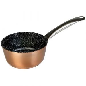 WECOOK! Professional Casserole à Lait 14 cm, Induction, Pierre Antiadhésive Écologique sans PFOA, Aluminium Forgé, Épaisseur 2,8 mm, Copper, Poignée en Acier Inox., Vitrocéramique, Gaz, Four