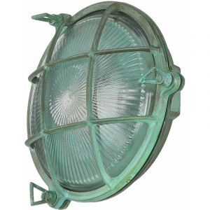 Applique Murale Extérieure Vert Ø 21 cm Verre Laiton Applique Murale Solide Terrasse Extérieure