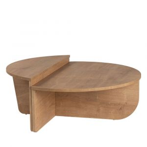 DRAWER Lot de 2 tables basses en bois - Bois clair - Asya