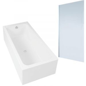 Duravit Baignoire droite D-Code 1800x800mm + Pare Bain gauche aurys Mist 1 chromé