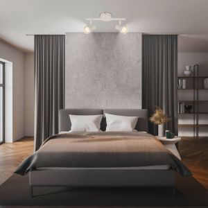 Image de BRILONER - Plafonnier orientable, douille GU10, max. 9 W, spot de plafond, luminaire plafonnier, lustre salon, lumi&egrave;re plafond, lustre chambre, salle &agrave; manger, 47,5 cm, blanc antique