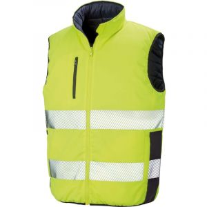 Result Bodywarmer haute visibilit&eacute; Reversible Jaune / Marine M