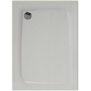 Allibert Receveur de douche extra-plat texture effet pierre MOONEO RECTANGLE 120 x 90 cm blanc