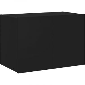 VidaXL Meuble TV mural avec lumières LED noir 60x35x41 cm