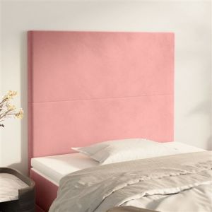 VidaXL Hoofdborden 2 st 80x5x78/88 cm fluweel roze3116087
