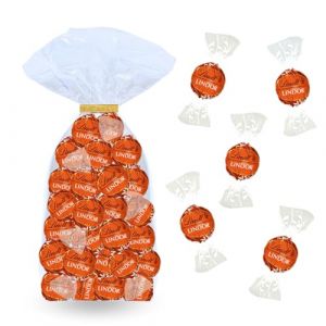 LINDT Assortiment de 40 bouchées LINDOR au Chocolat au Lait Orange 500 g de Chocolats à Partager pour Noël