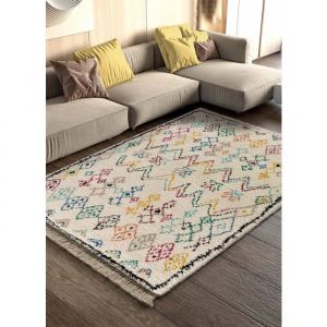 ATTICGO Tapis berbère YEBEL 21 Blanc 80x150 cm