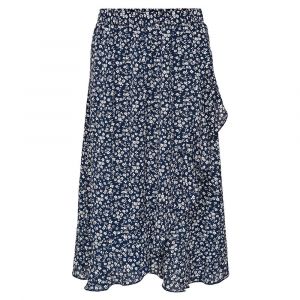 Only Jupe Longue Carly Flounce S Night Sky / Aop Night Sky With Cloud Dancer Flowers
