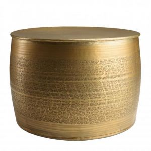 Macabane Table basse motifs arabesques Honor&eacute; laiton - D.64xH.43.5 cm