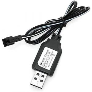 Câble Chargeur USB SM-2P 250mAh pour Batteries 7.2V Ni-Mh de Voitures RC, Hélicoptères RC Recharge Rapide, Plus de 18 Minutes de Jeu, Chargeur sm-2p, Plastique