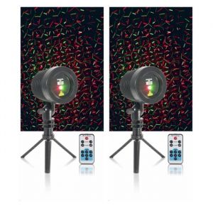 Pack de 2 Jeux de Lumière Extérieurs Outdoor - Télécommande - Décoration - Fête - Nöel - Devanture Maison - Jardin