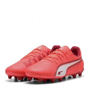 Puma King Match FG/AG JR Chaussure de Football, Glowing Red White-Red Fire, 28 EU