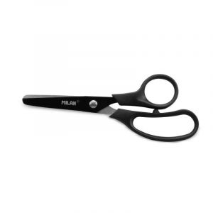 Ciseaux - 13 cm - Noir - Lame acier - Bouts ronds - Scolaire - Loisirs cr&eacute;atifs - Milan