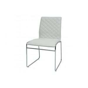 Image de Lot de 4 chaises SYDNEY Simili Pieds luge Blanc