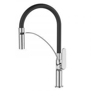 Mitigeur évier bec flexible noir - Tubig - Thewa