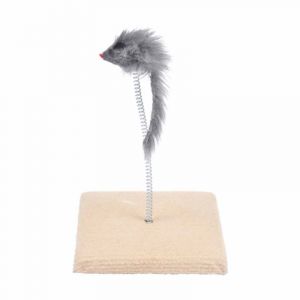 Image de Jouet pour Chat "Souris Ressort sur Plateau" 16cm Gris Prix