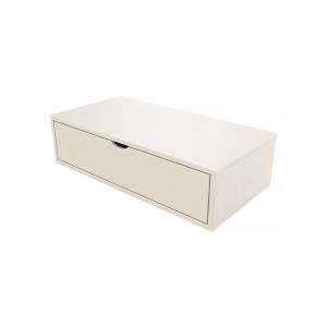 Abc Meubles - Cube de rangement bois 100x50 cm + tiroir - Blanc