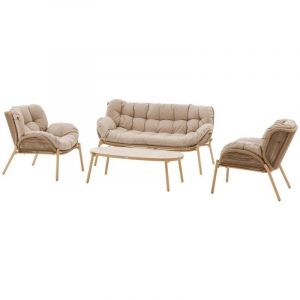 Hesperide Salon de jardin Meloane taupe 5 places en polyester et acier
