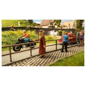 Noch Garde-corps simple H0 3 couleurs 24 pcs